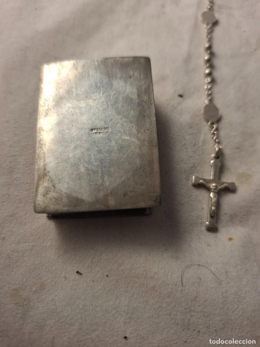 Antig&uuml;edades: ROSARIO DE COMUNION DE PLATA EN SU ESTUCHE - Foto 5