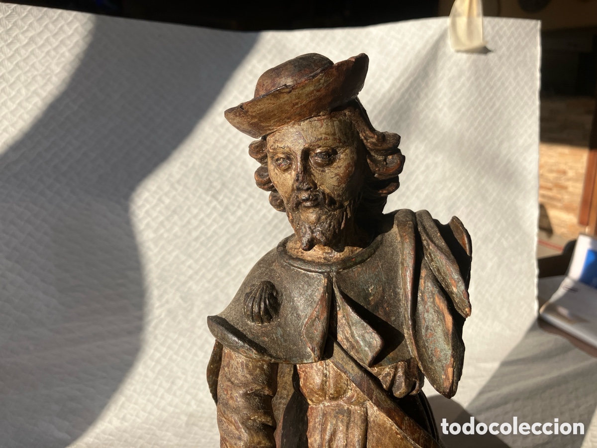 Antiques: Antigua talla madera SAN ROQUE