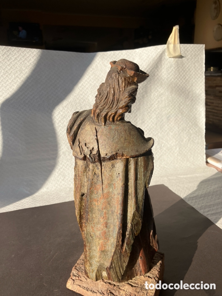 Antig&uuml;edades: Antigua talla madera SAN ROQUE - Foto 8