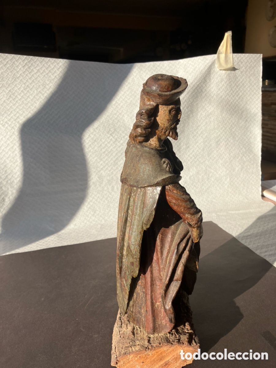 Antig&uuml;edades: Antigua talla madera SAN ROQUE - Foto 9