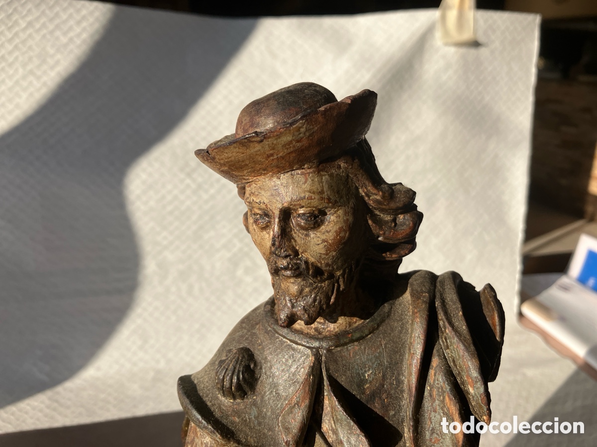 Antig&uuml;edades: Antigua talla madera SAN ROQUE - Foto 12