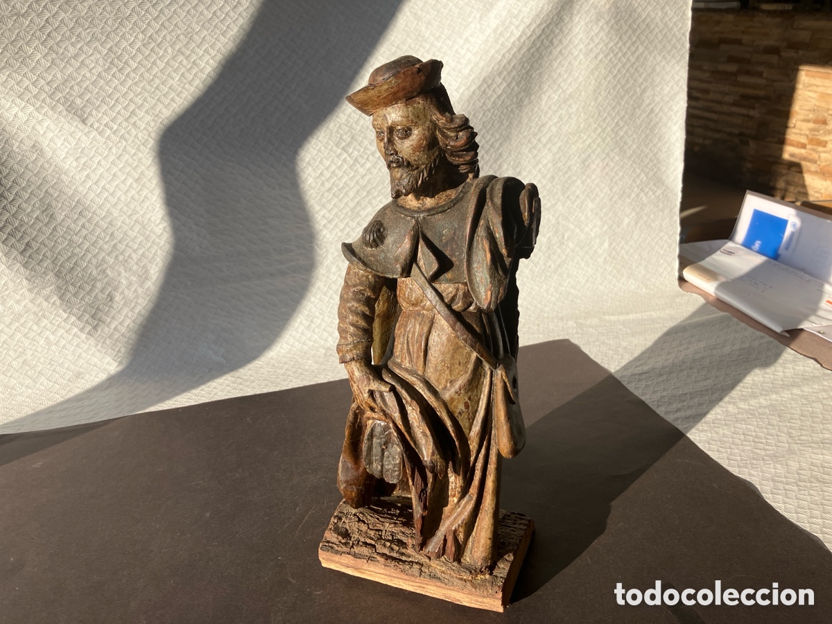 Antig&uuml;edades: Antigua talla madera SAN ROQUE - Foto 24