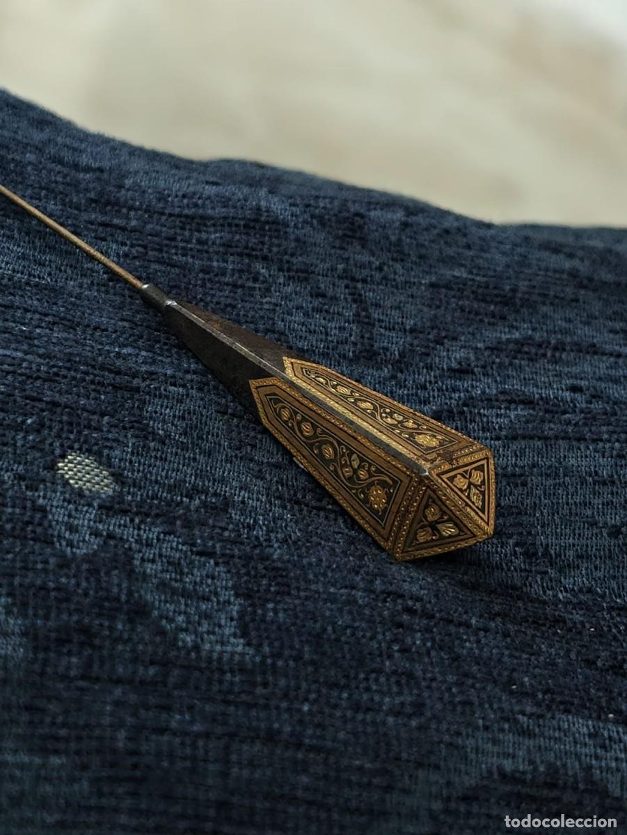 Antig&uuml;edades: Precioso pin o alfiler antiguo de sombrero filigrana