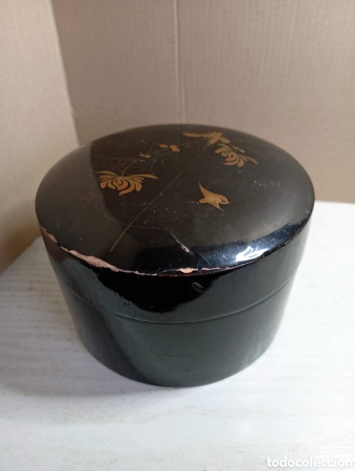 Antiquit&eacute;s: Caja madera lacada color negro
