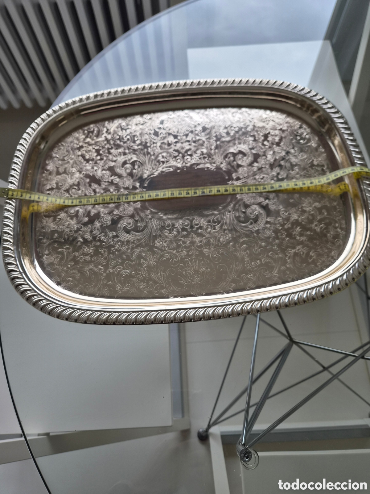 Antig&uuml;edades: Bandeja ba&ntilde;o de plata - Foto 3