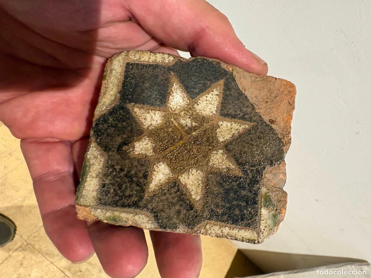 Antig&uuml;edades: Azulejo baldosa cuerda seca alhambra antique spanish arabian tile