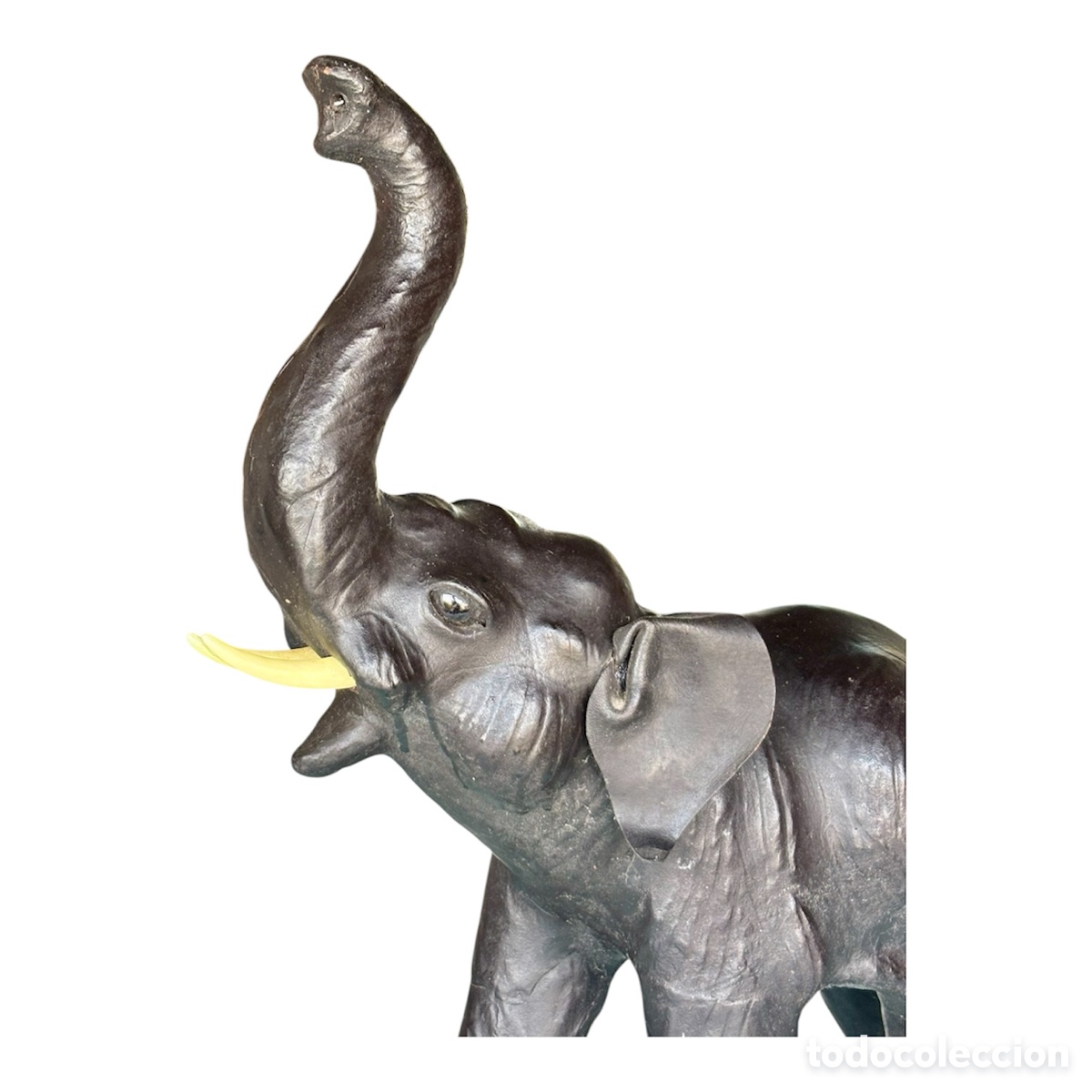 Antig&uuml;edades: Elefante de cuero Circa 1950. - Foto 5