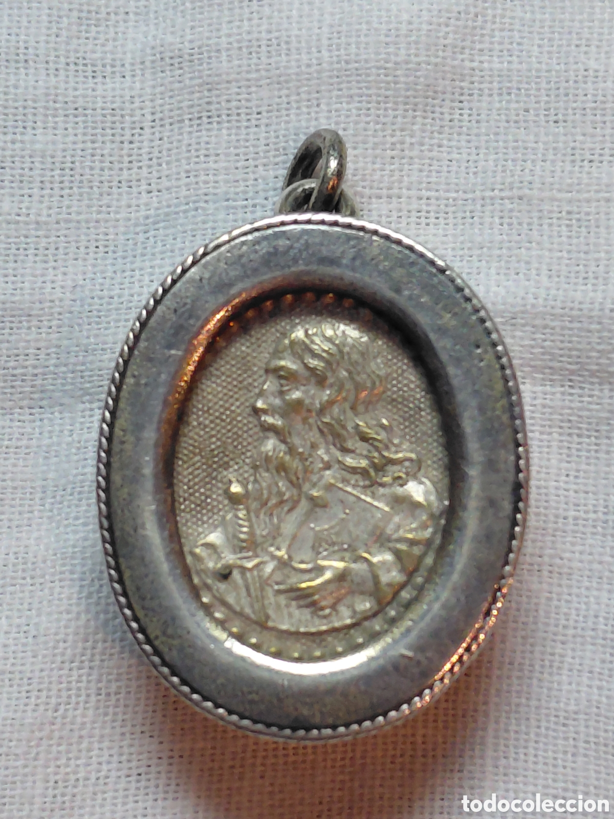 Oggetti Antichi: ANTIGUO RELICARIO DE PLATA CON LA IMAGEN DE SAN PABLO APOSTOL
