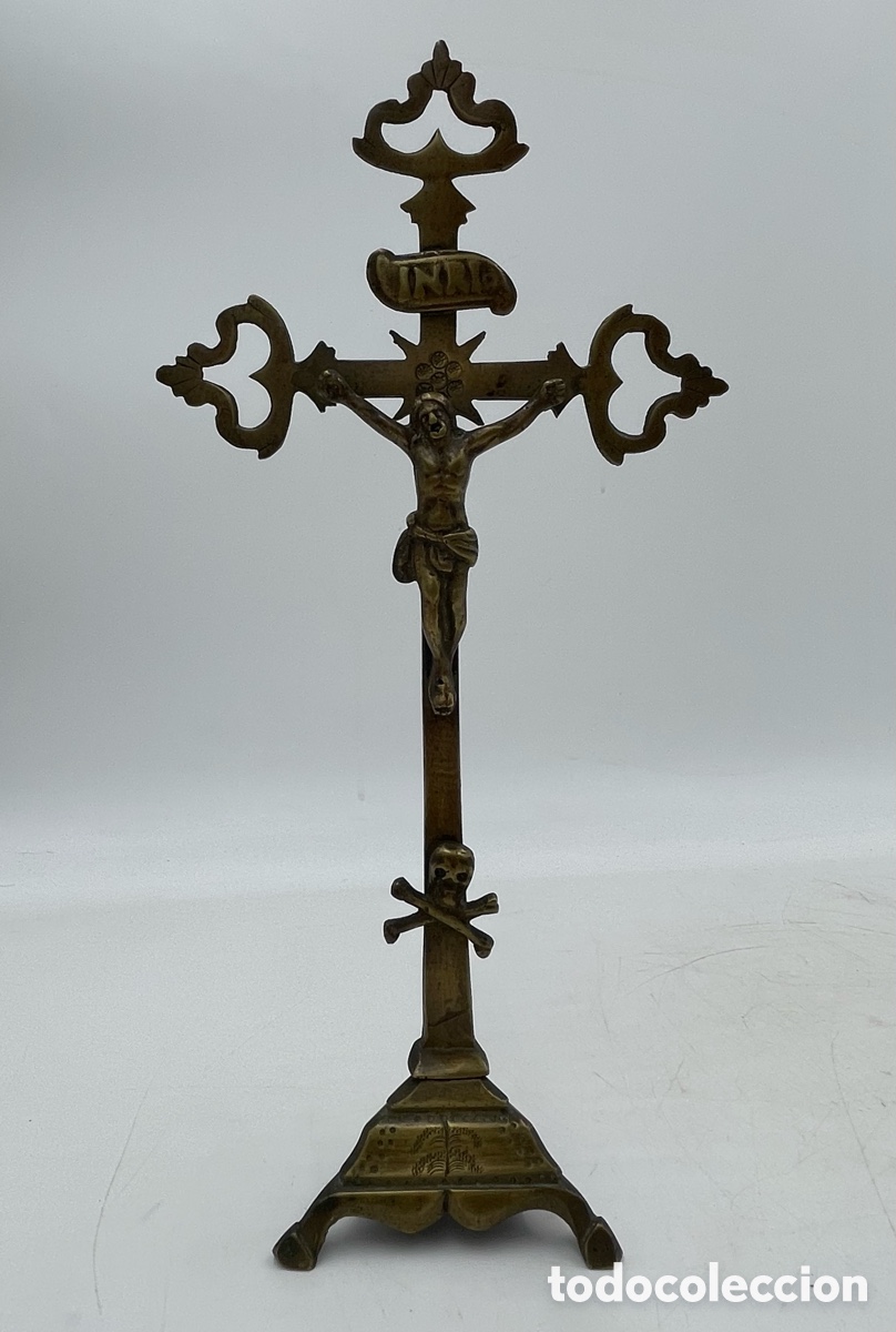 Antig&uuml;edades: Antigua Cruz de bronce. - Foto 2