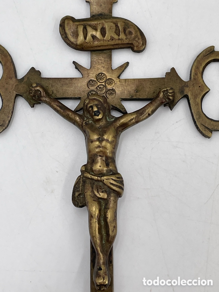 Antig&uuml;edades: Antigua Cruz de bronce. - Foto 3