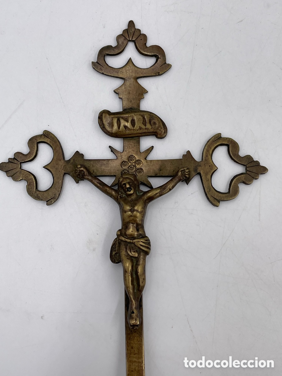 Antig&uuml;edades: Antigua Cruz de bronce. - Foto 9
