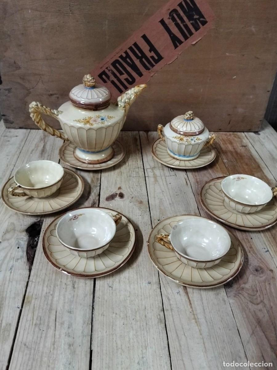 Antiques: Antiguo Juego de Caf&eacute; / T&eacute; de Loza - D&eacute;cadas 1930-50 - 12 piezas - Estilo art dec&oacute;