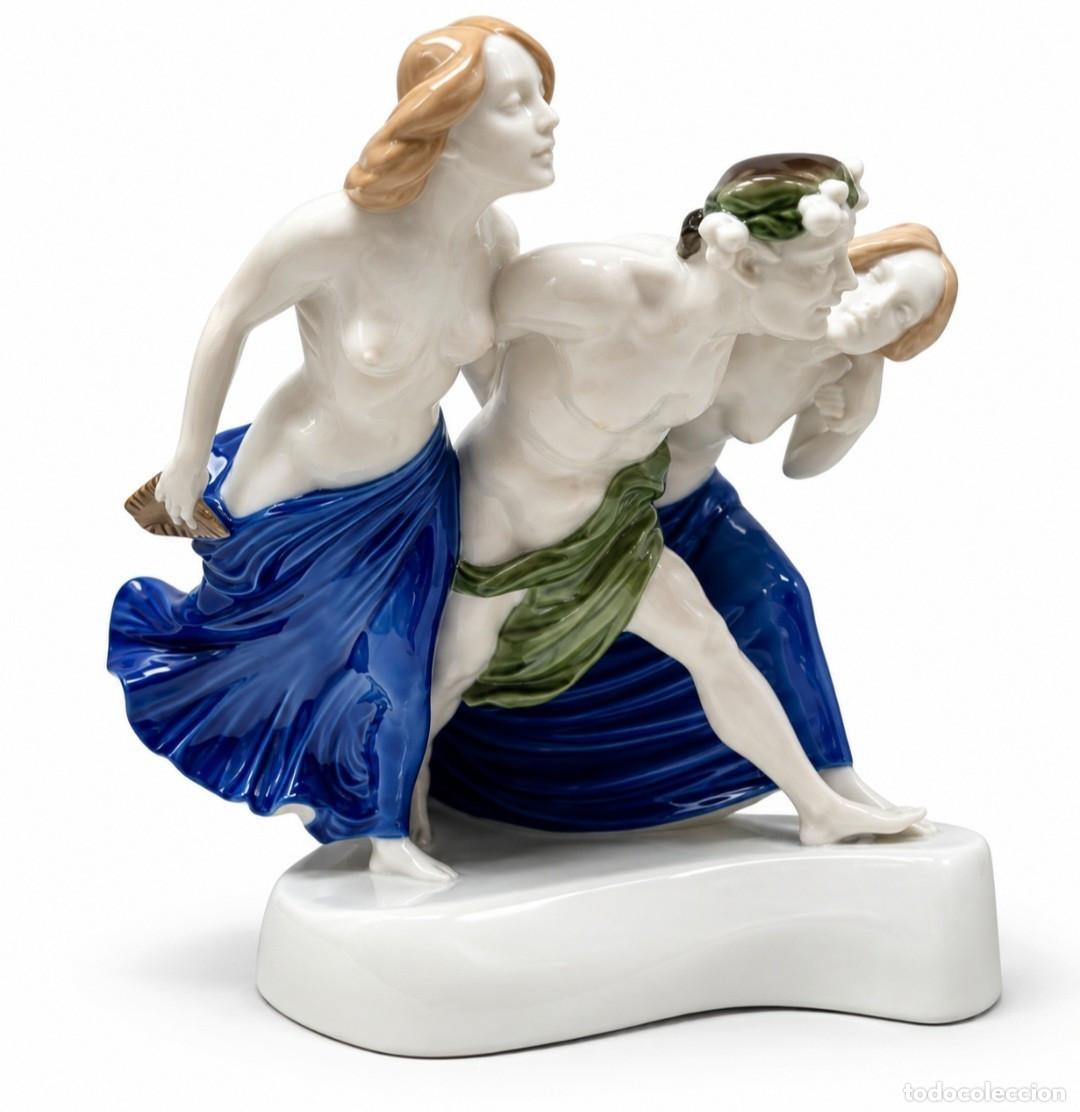 Antig&uuml;edades: Figura de porcelana Rosenthal Baco A. Caasmann