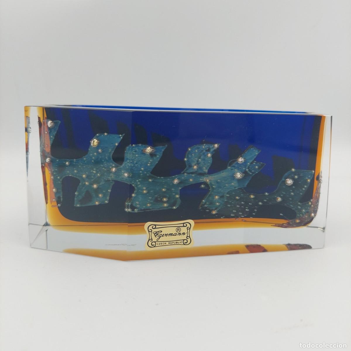 Antiques: Jarron de cristal Exbor Egermann Pavel Hlava con caja