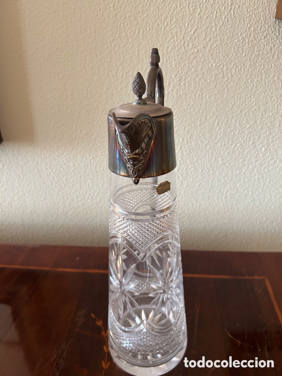 Antig&uuml;edades: Jarra cristal tallado y plata - Foto 3