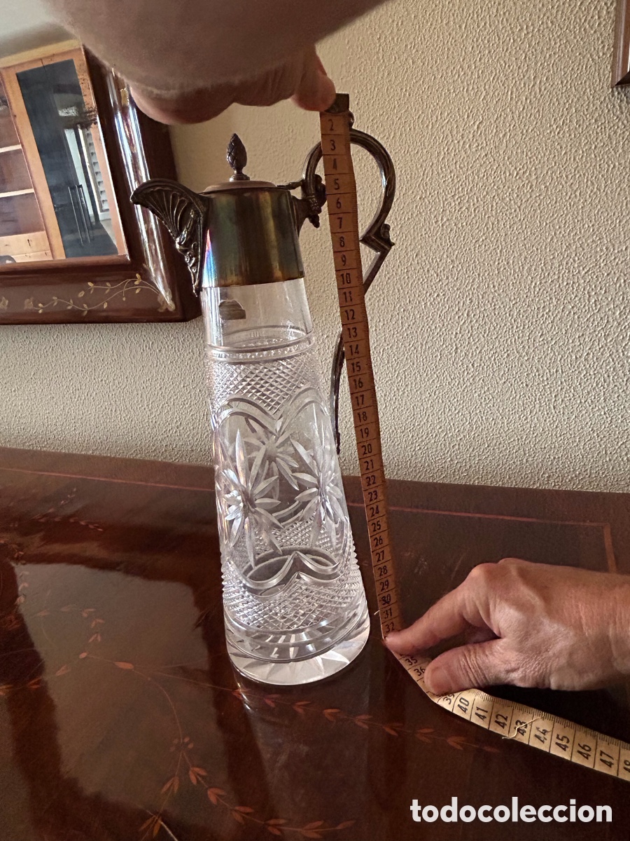 Antig&uuml;edades: Jarra cristal tallado y plata - Foto 12