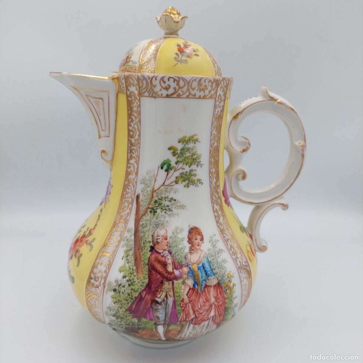 Antig&uuml;edades: Tetera de porcelana francesa Paris Arnold Rub-Leprince Watteau