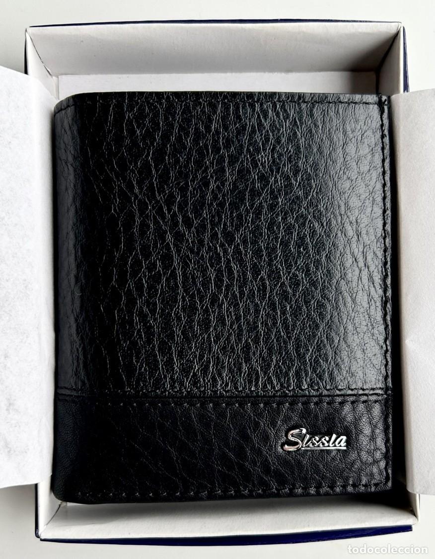 Antiquit&eacute;s: Cartera SISSIA de Caballero Hombre de Piel en Negro Nueva en su caja