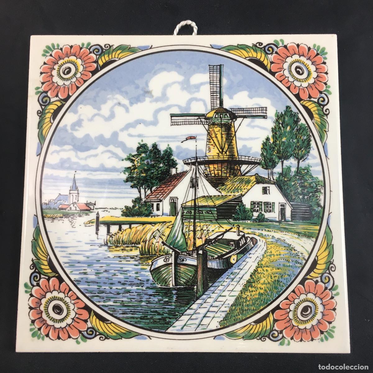 Oggetti Antichi: Azulejo Delft Poly. Schoohoven Keramisk. 1960s
