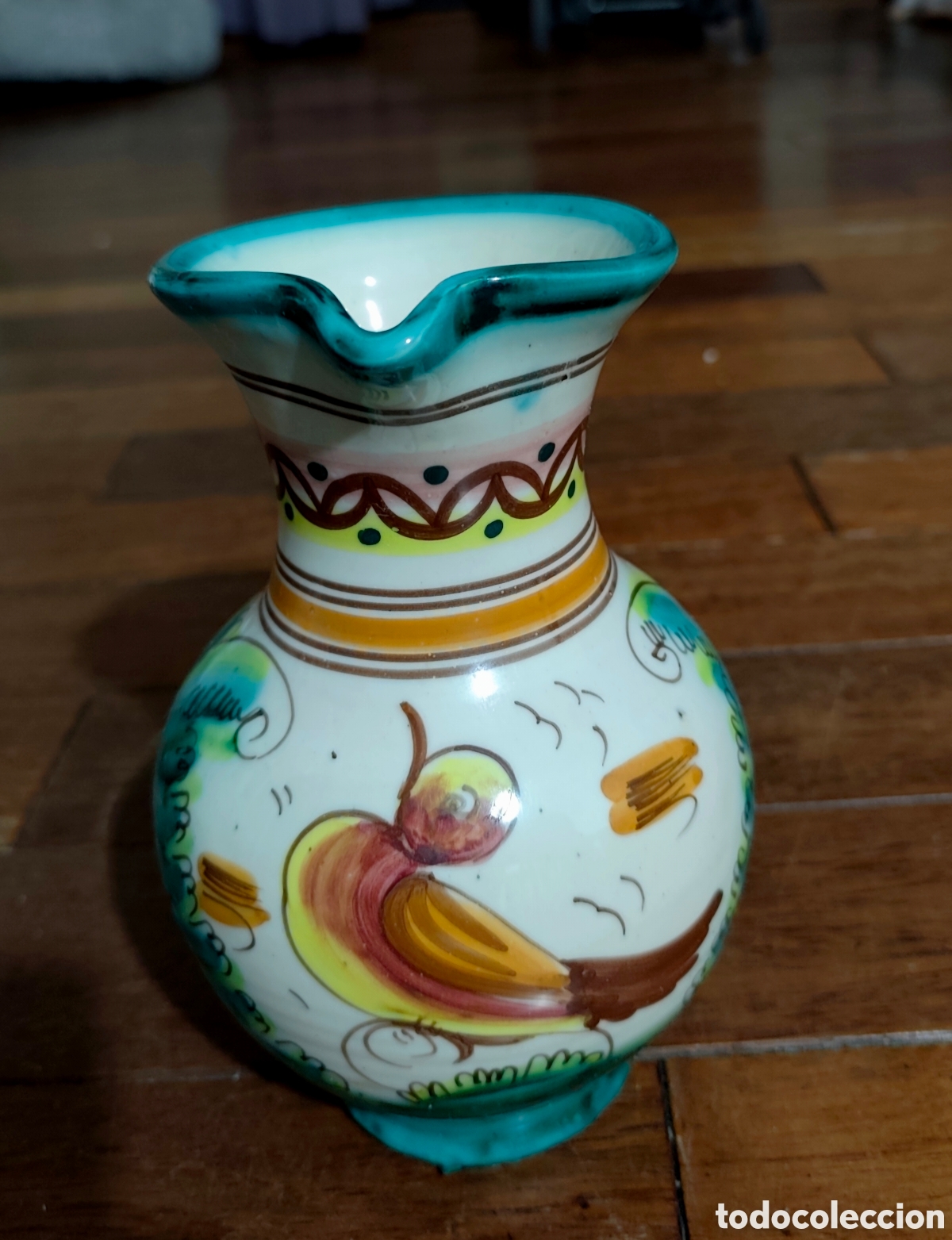 Antig&uuml;edades: Puente del Arzobispo. Antigua jarra. Firmada. 22 cm