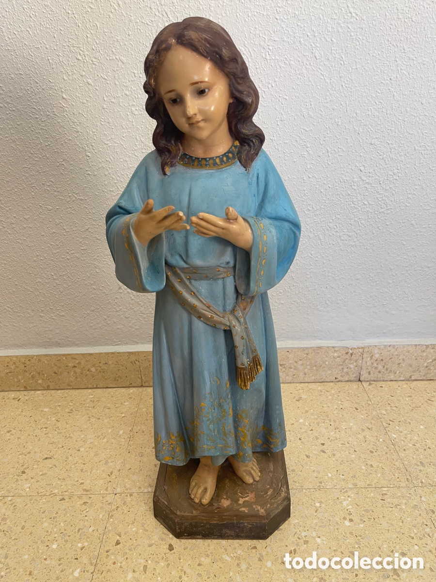Antig&uuml;edades: Ni&ntilde;o Jes&uacute;s de Olot Siglo XIX 55 CM
