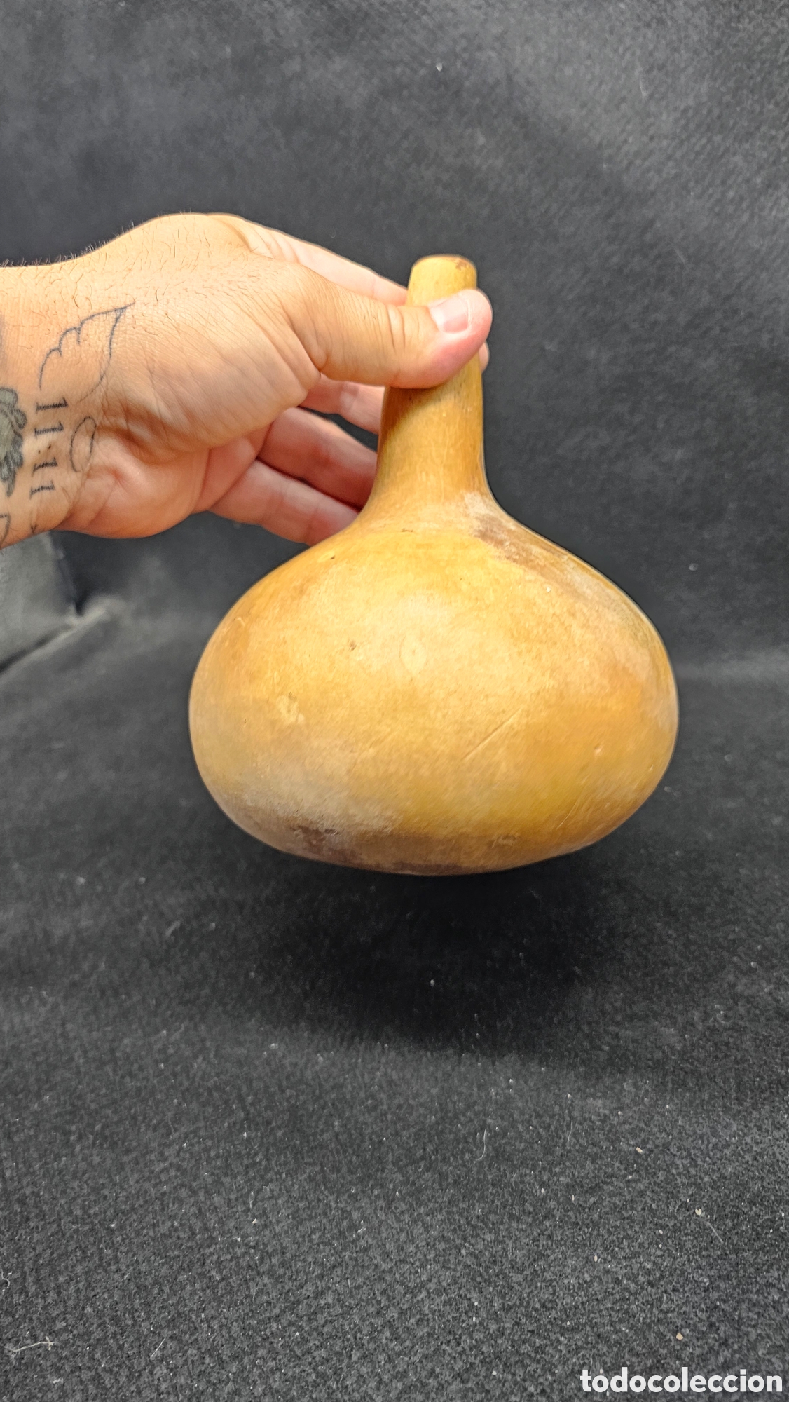 Antig&uuml;edades: Recipiente de calabaza natural.... - Foto 2