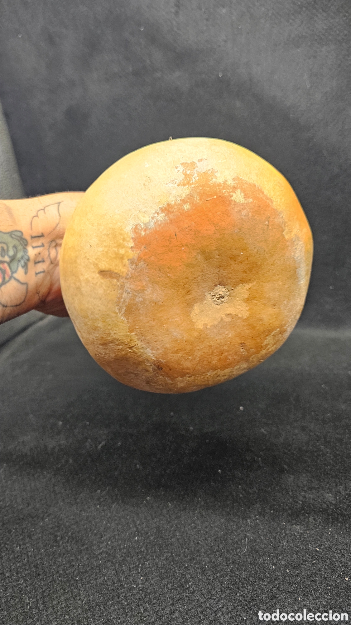 Antig&uuml;edades: Recipiente de calabaza natural.... - Foto 3