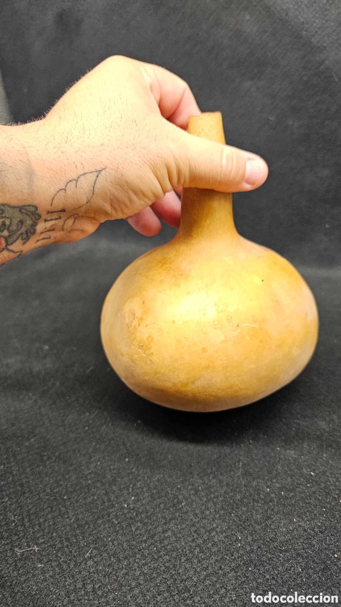 Antig&uuml;edades: Recipiente de calabaza natural.... - Foto 4