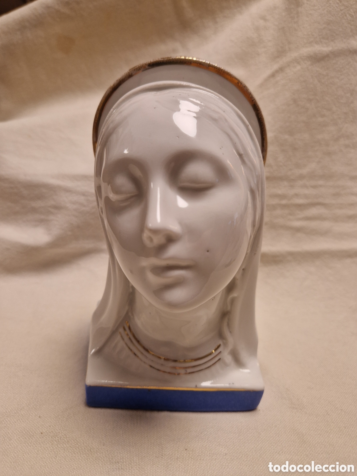 Antig&uuml;edades: Busto de porcelana que representa a la Virgen Mar&iacute;a de la marca J&auml;ger