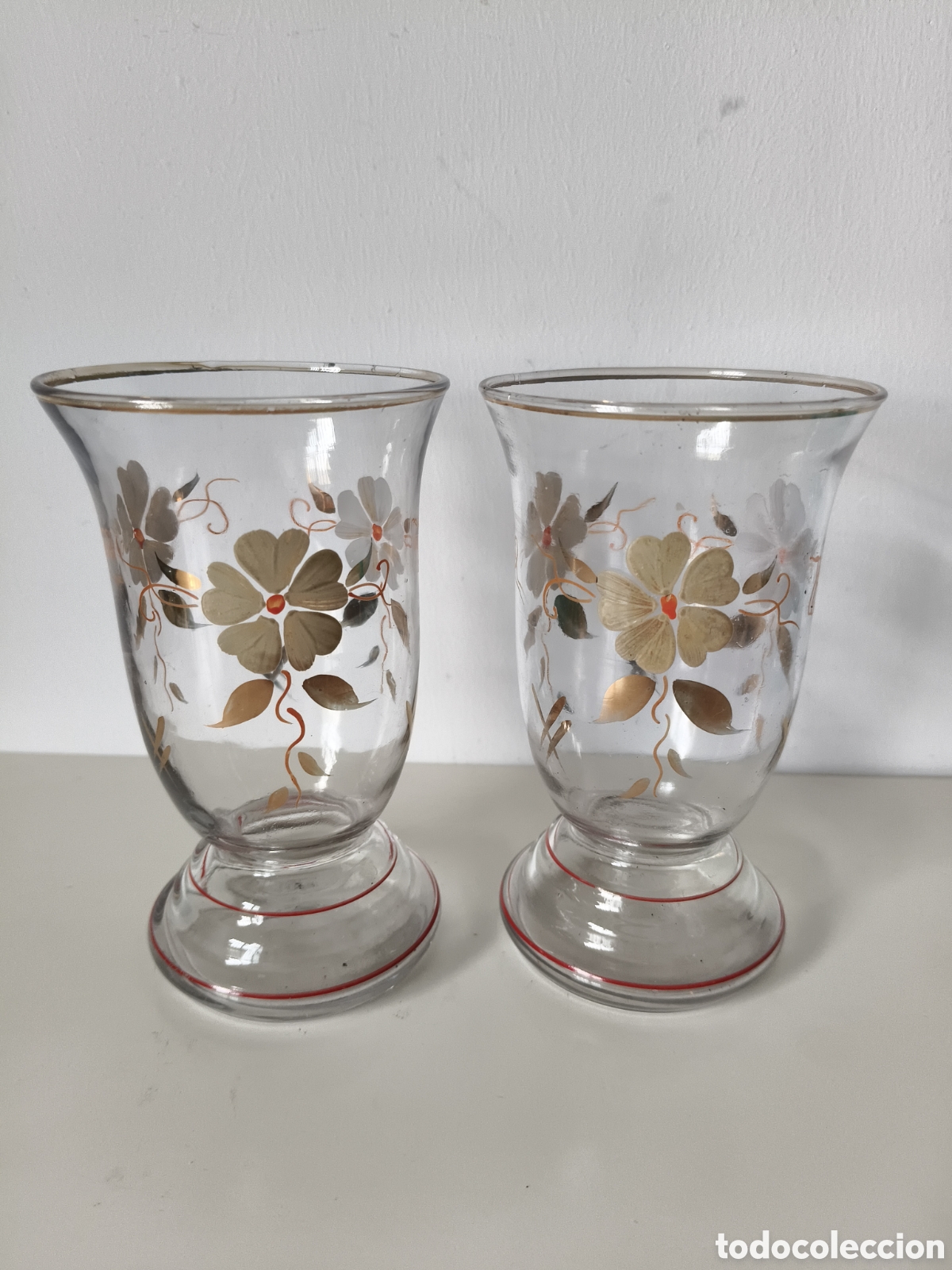 Antiquit&eacute;s: Antiguos vasos o peque&ntilde;os jarrones de cristal de Santa Lucia Cartagena