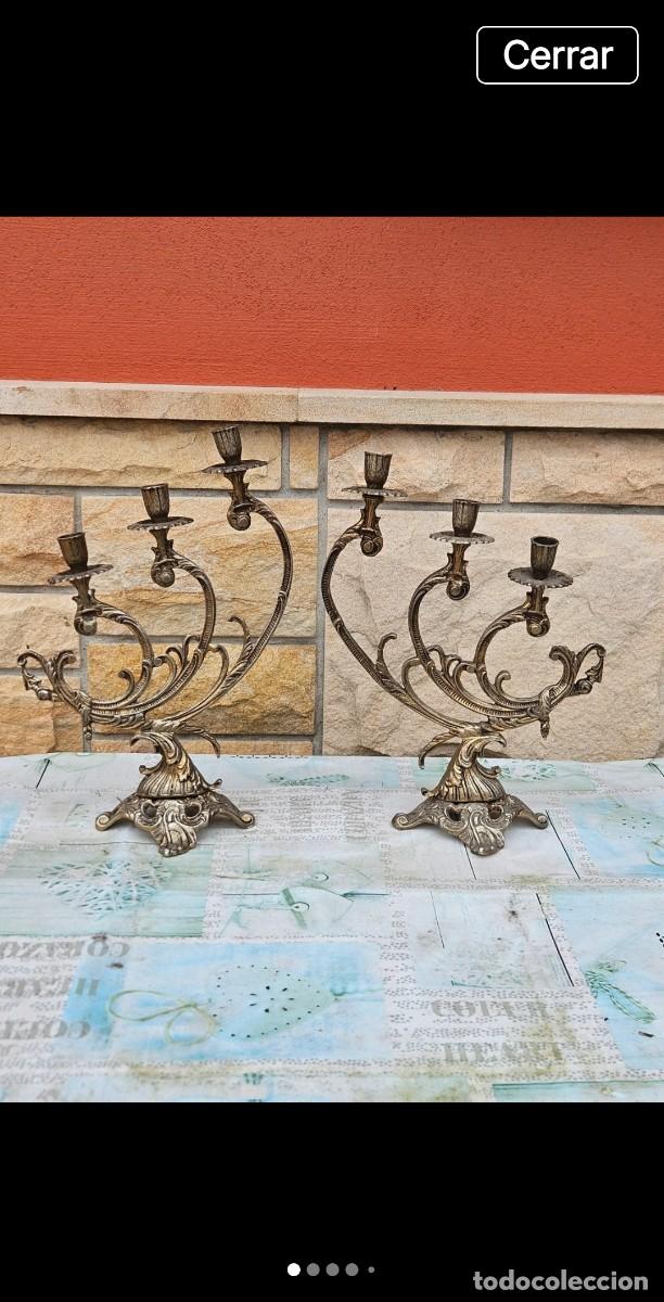 Antig&uuml;edades: 1 elegante candelabro bronce - Foto 1