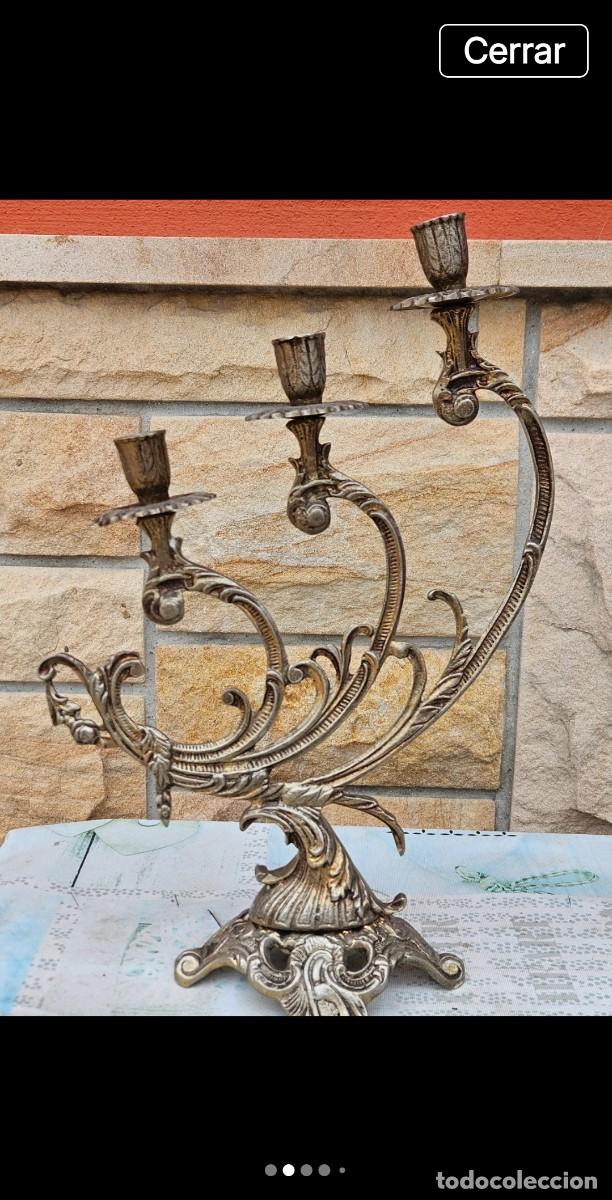 Antig&uuml;edades: 1 elegante candelabro bronce - Foto 2
