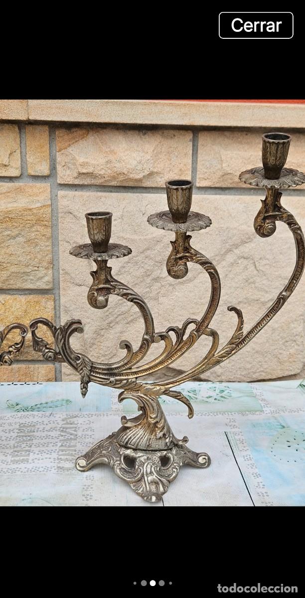 Antig&uuml;edades: 1 elegante candelabro bronce - Foto 4