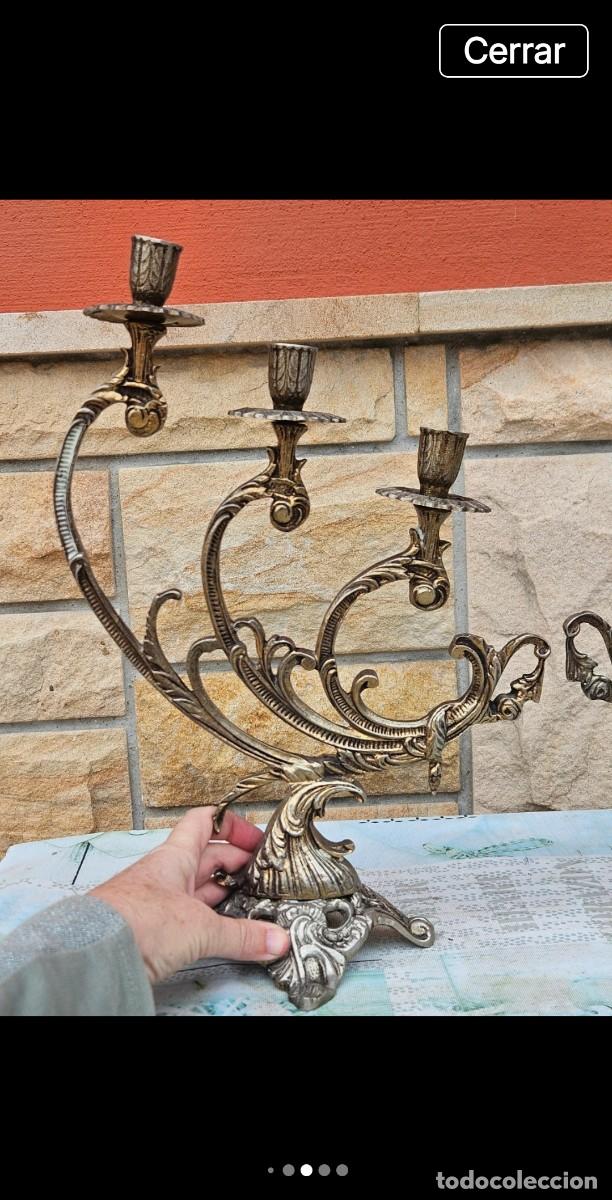 Antig&uuml;edades: 1 elegante candelabro bronce - Foto 5
