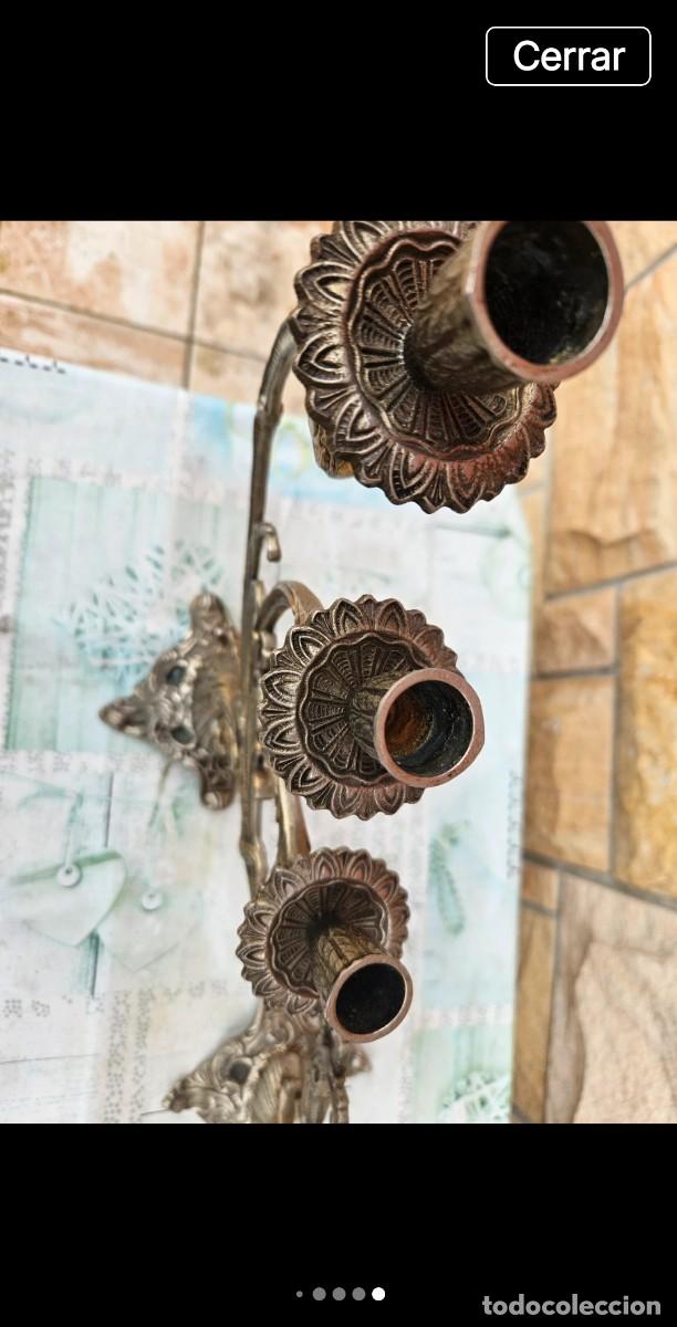 Antig&uuml;edades: 1 elegante candelabro bronce - Foto 7