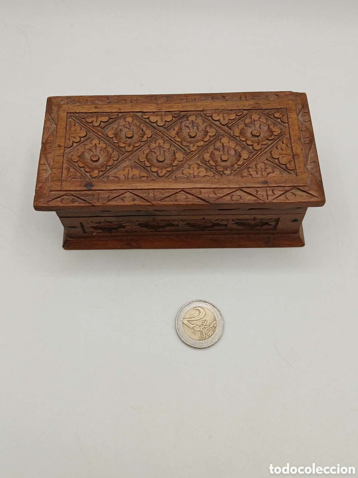 Antig&uuml;edades: Caja joyero madera tallada - Foto 4