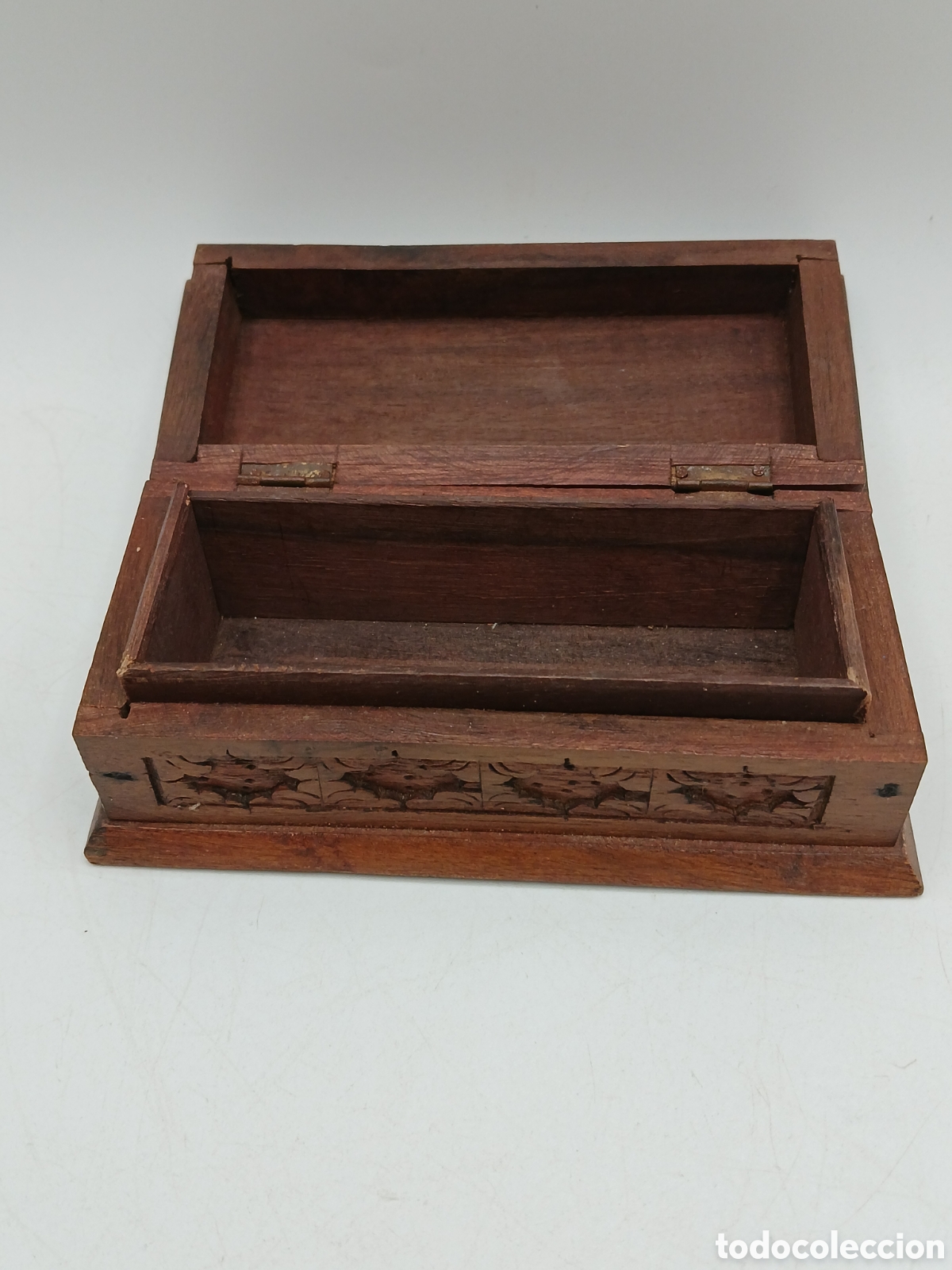Antig&uuml;edades: Caja joyero madera tallada - Foto 5