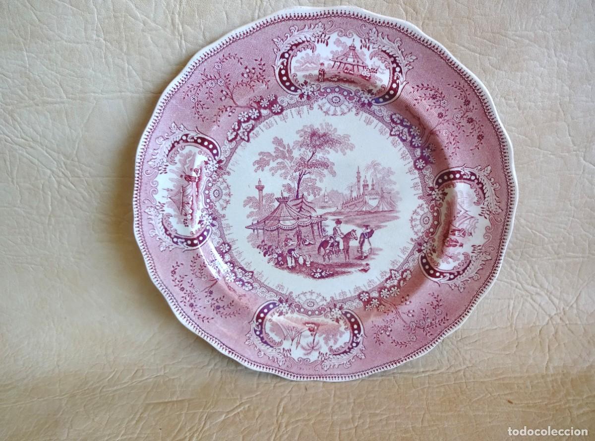 Antiques: antiguo plato Medina T.G. medianos siglo XIX 24,5 cm diametro motivo oriental