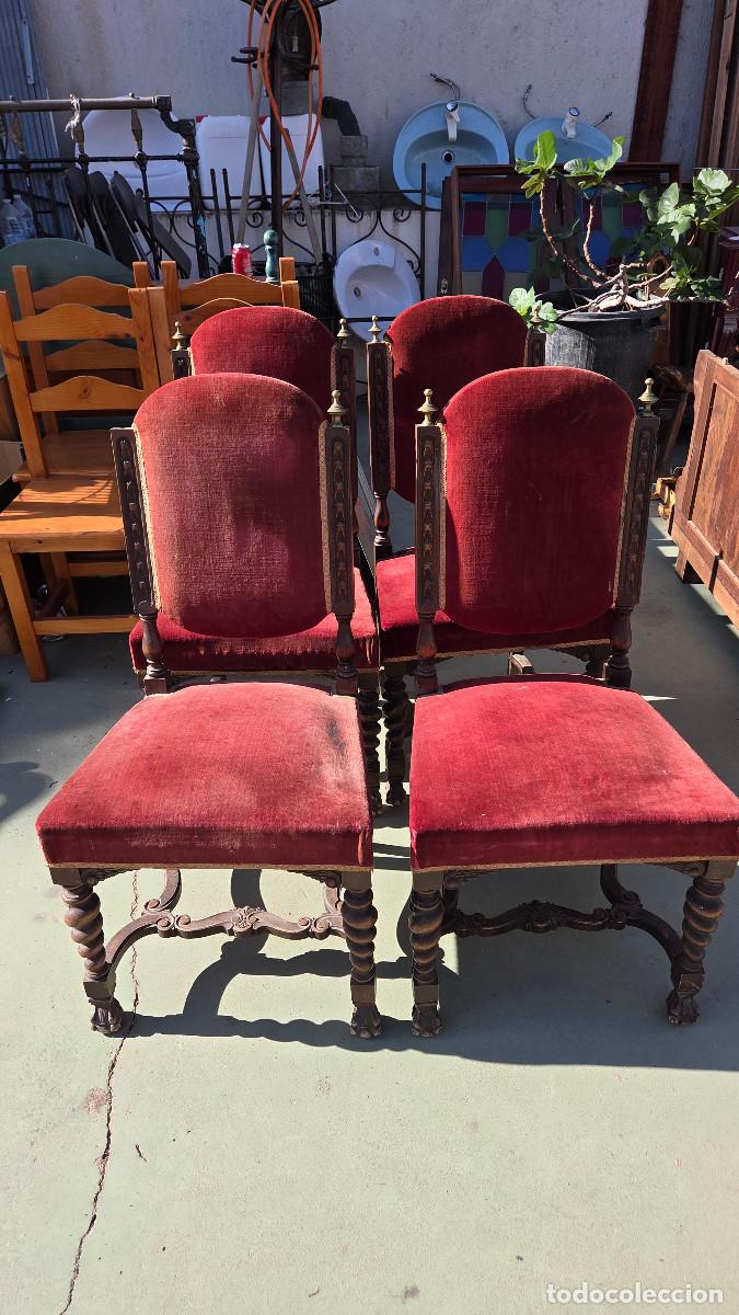 Antig&uuml;edades: 4 sillas antiguas del renacimiento - Foto 1