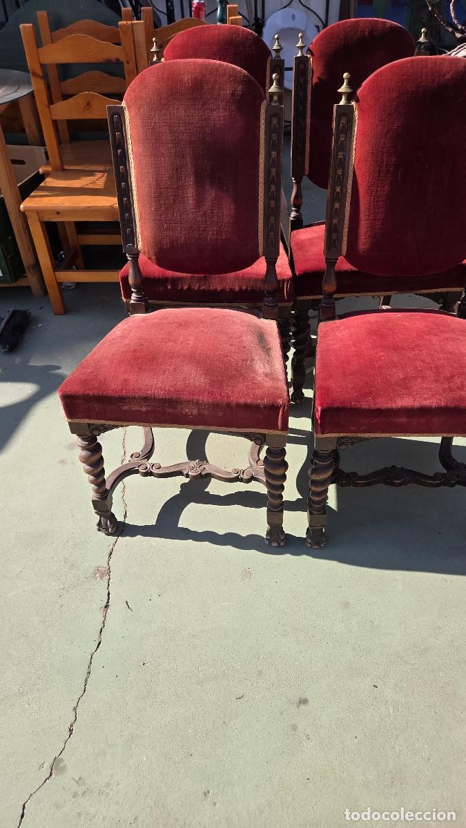 Antig&uuml;edades: 4 sillas antiguas del renacimiento - Foto 2