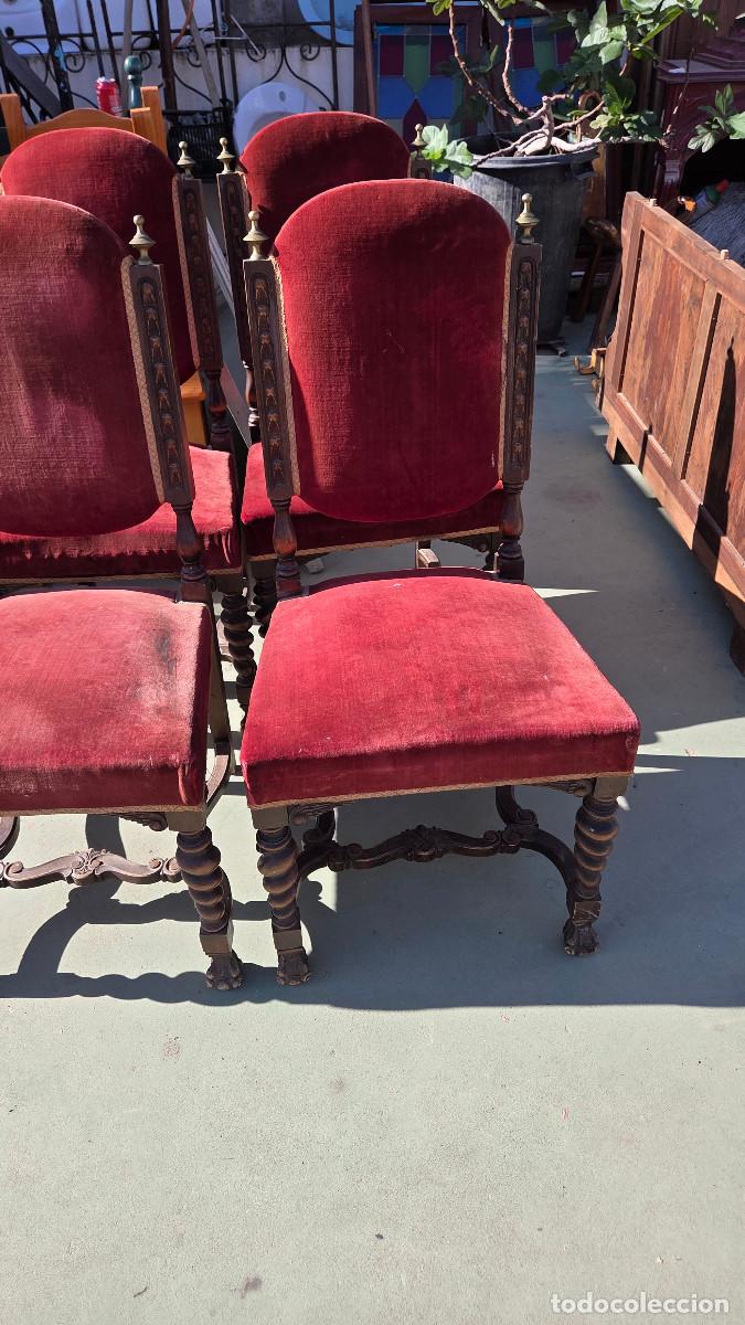 Antig&uuml;edades: 4 sillas antiguas del renacimiento - Foto 3