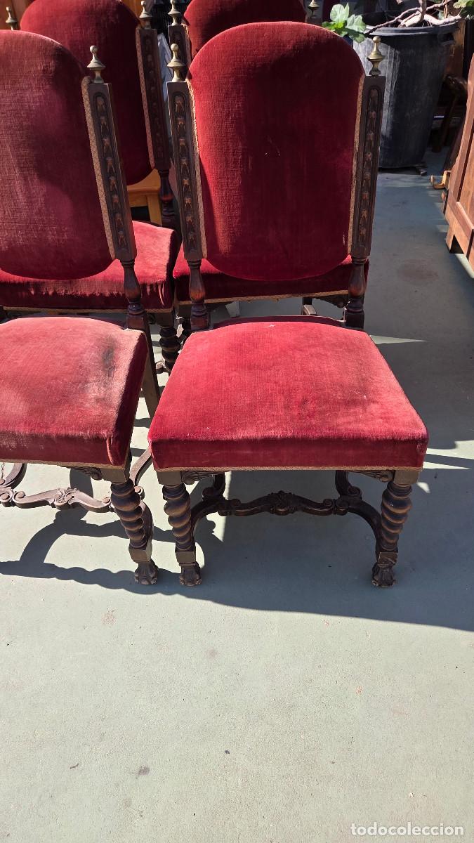 Antig&uuml;edades: 4 sillas antiguas del renacimiento - Foto 4