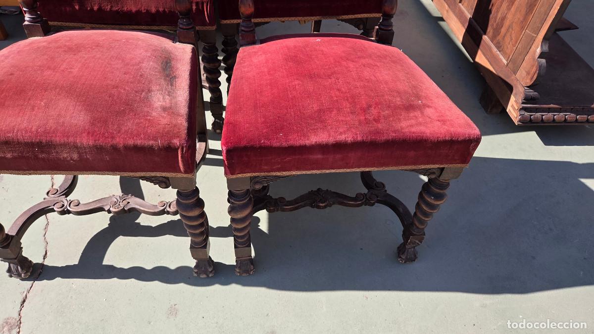Antig&uuml;edades: 4 sillas antiguas del renacimiento - Foto 5