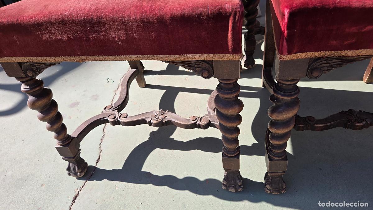 Antig&uuml;edades: 4 sillas antiguas del renacimiento - Foto 8