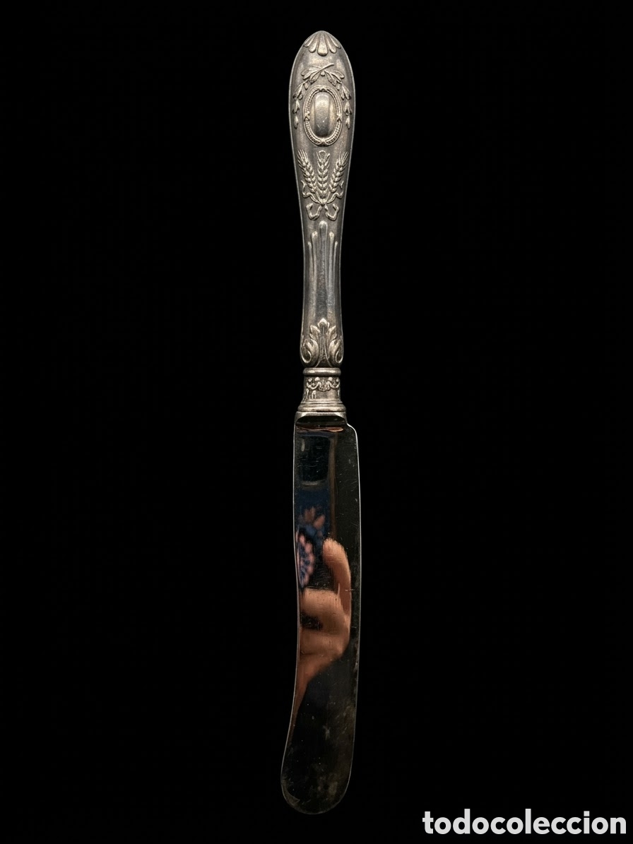 Antig&uuml;edades: Precioso cuchillo de plata principios del siglo XlX