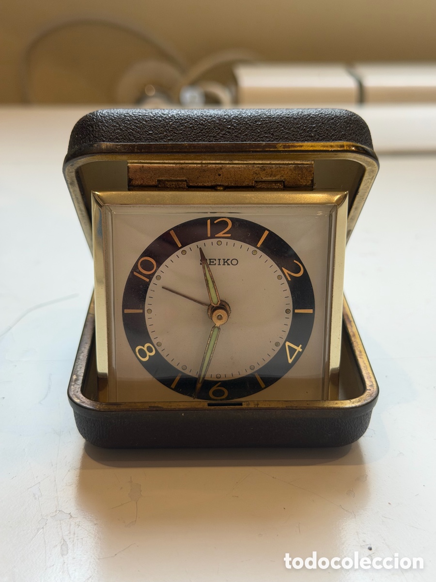 Antiquit&eacute;s: Despertador Seiko vintage de viaje plegable