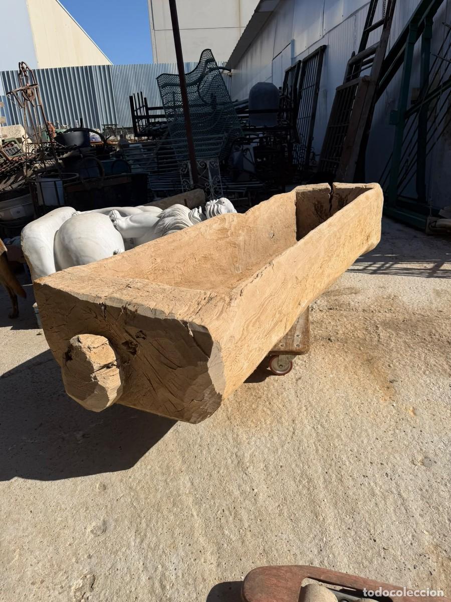 Antig&uuml;edades: Gran pil&oacute;n de madera (de una sola pieza). - Foto 1
