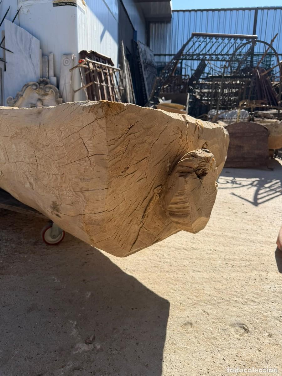 Antig&uuml;edades: Gran pil&oacute;n de madera (de una sola pieza). - Foto 5