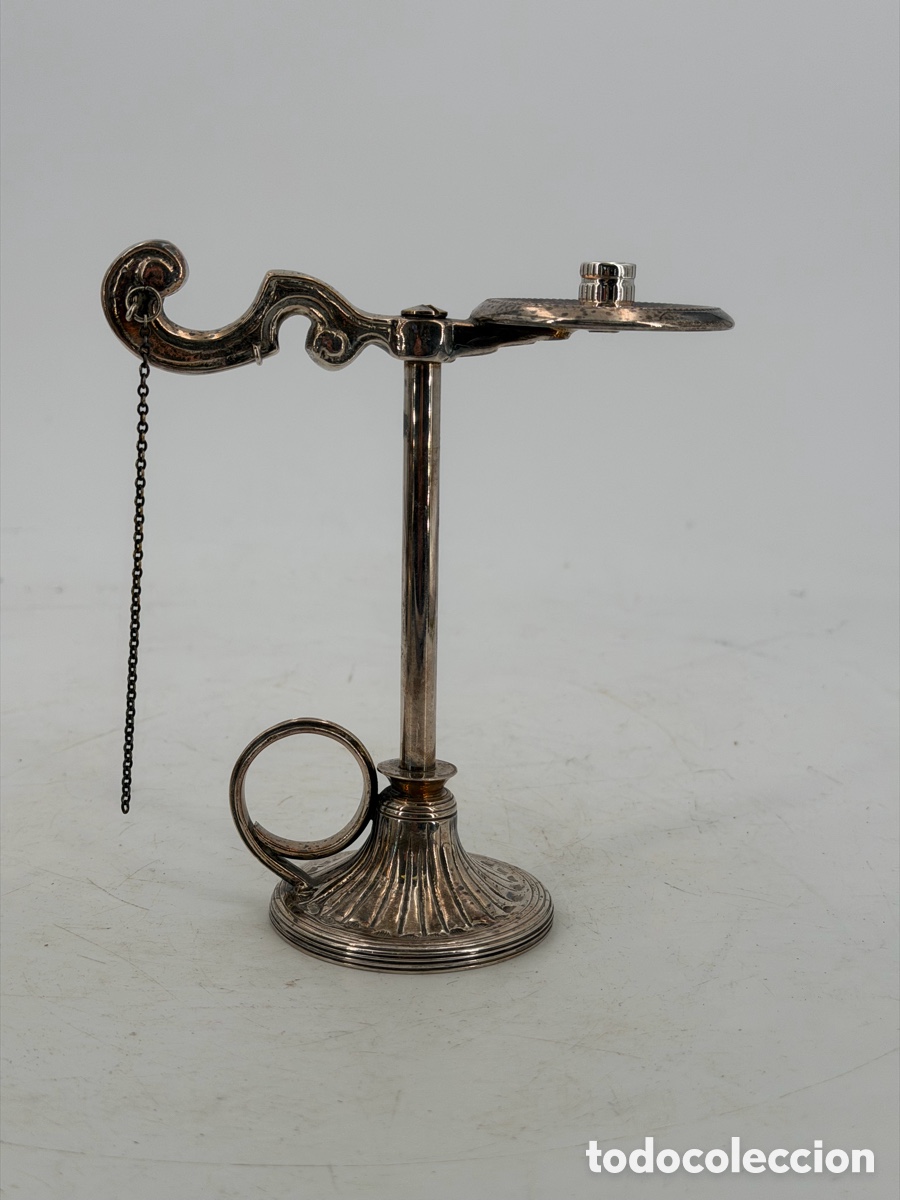 Antig&uuml;edades: Antiguo Candelabro de Mano Plateado - Foto 2