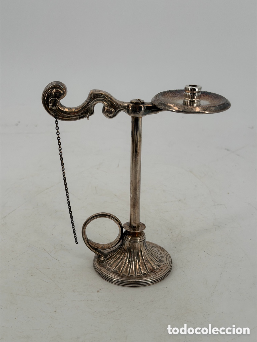 Antig&uuml;edades: Antiguo Candelabro de Mano Plateado - Foto 3